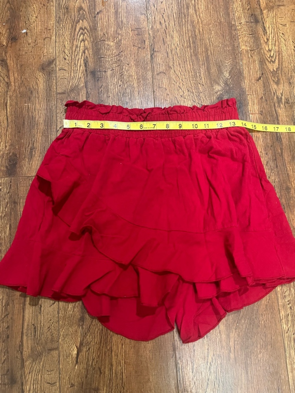 Red Ruffled Layered Mini Skirt - Picture 2 of 5
